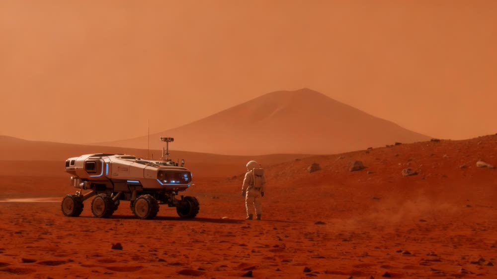 Add a futuristic rover next to where the astronaut was.png