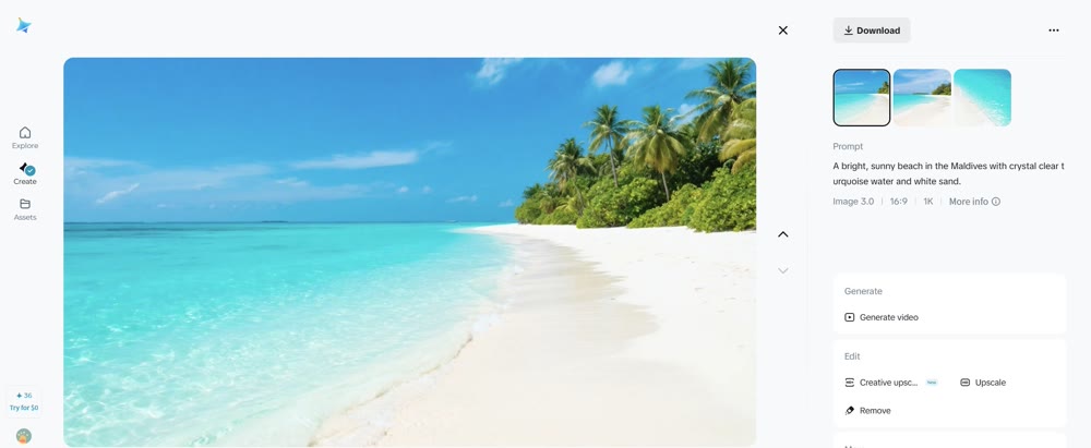 Dreamina ai image generator result preview beach.jpeg