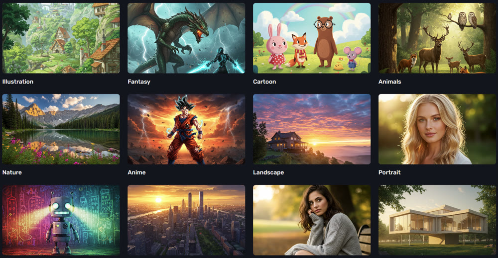 Image of Craiyon's categories page.png