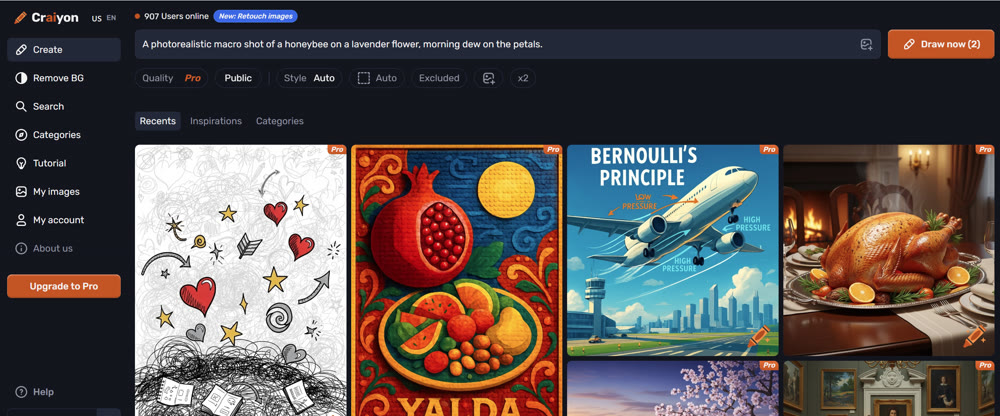 Image of Craiyon's main interface with the prompt box highlighted and the text entered.png