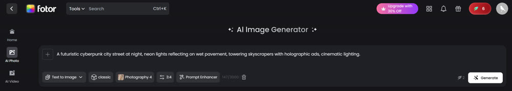 fotor ai image generator review step 1.png