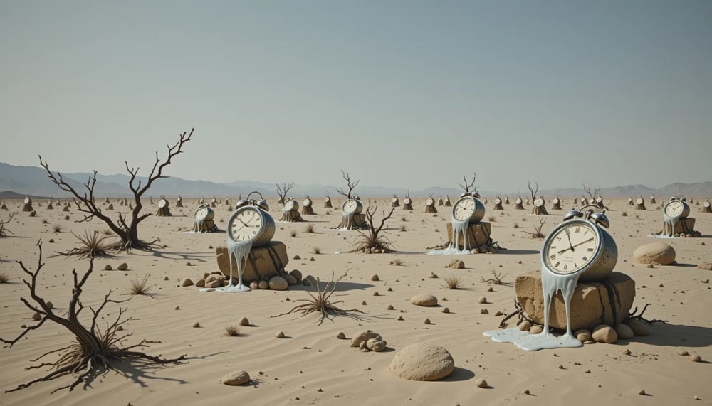 A vast, barren desert landscape stretches to the horizon under a hazy sky.jpg