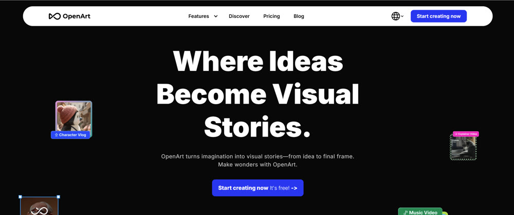 homepage of openart.png