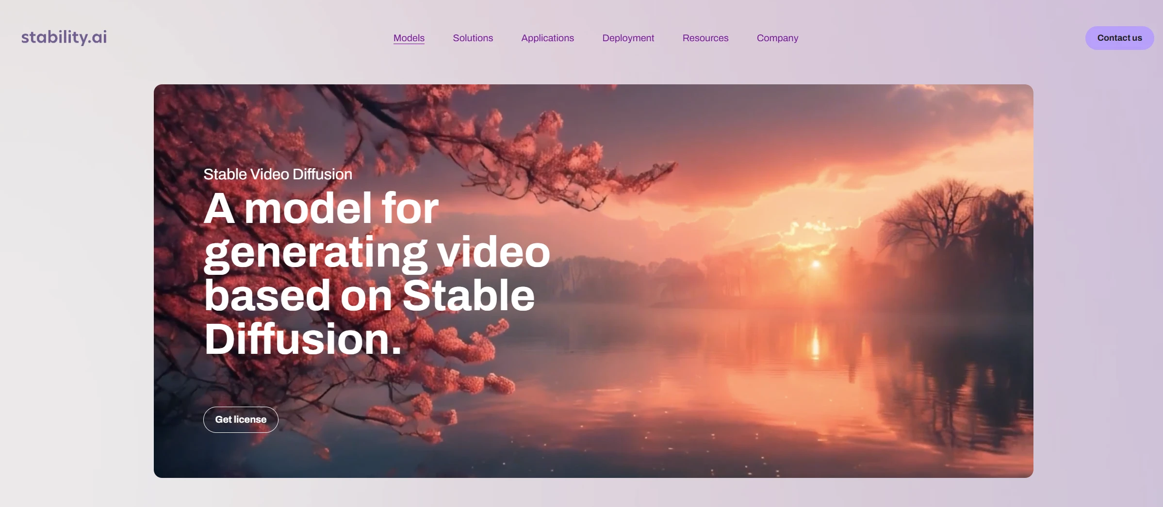 Stable Video Diffusion homepage.webp