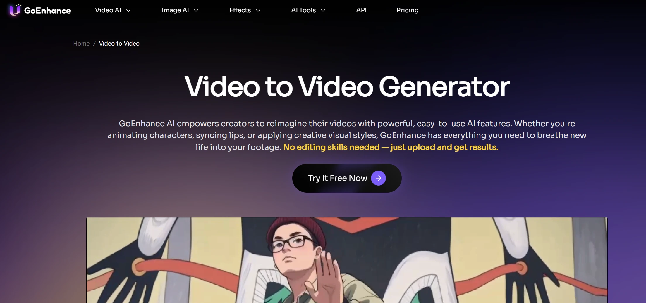 GoEnhance AI video to video.webp